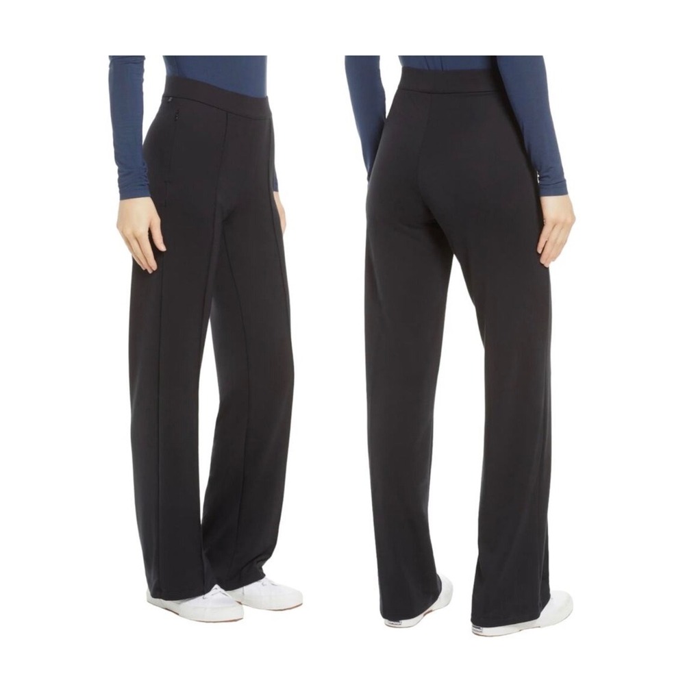 Tommy John The Go Anywhere Pintuck Wide Leg Pant Size Medium‎ Black